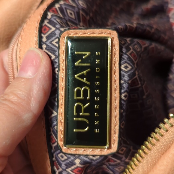 Coral color Urban Expressions backpack with embellishments - Picture 5 of 8